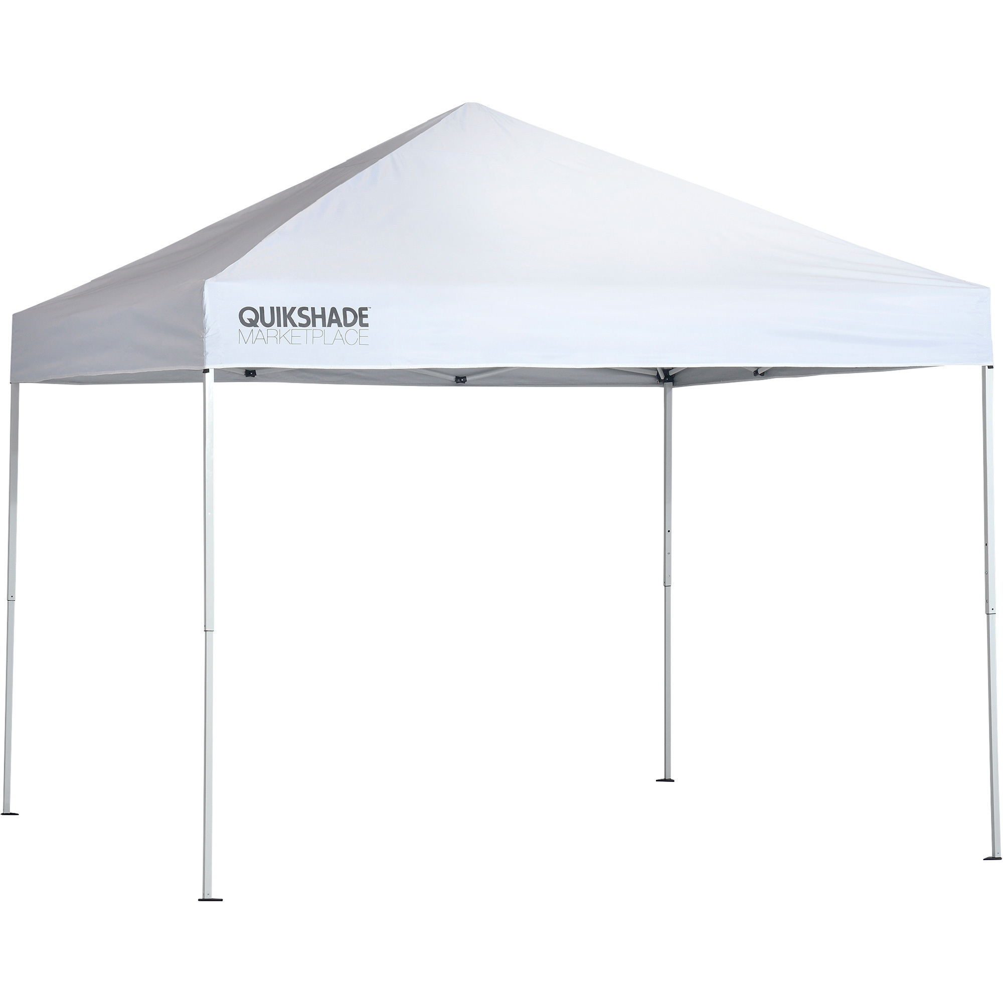 Quik Shade Marketplace Pop-Up Canopy, 10ft.L x 10ft.W, White, Straight Leg, Model# 158685DS